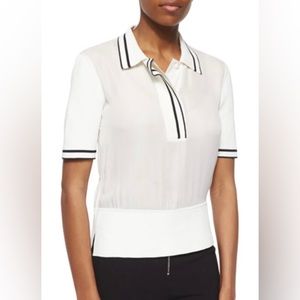 RAG & BONE Dana Striped-Trim Polo. Size M